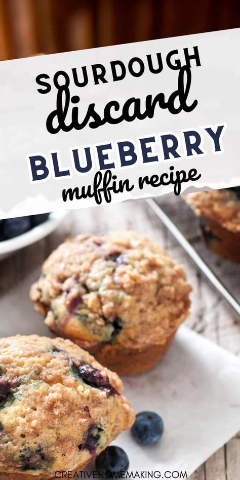 Transform your sourdough discard into scrumptious blueberry muffins that are bursting with flavor. A fantastic way to reduce food waste while satisfying your sweet tooth! Blueberry Discard Muffins, Sourdough Discard Recipes Blueberry, Discard Sourdough Muffins, Sourdough Discard Blueberry Muffins, Discard Blueberry Muffins, Sourdough Discard Blueberry, Sourdough Discard Muffins, Sourdough Treats, Sourdough Blueberry Muffins