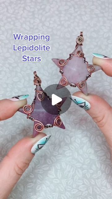 TheBohoBeachBum on Instagram: "Wire wrapping Lepidolite stars. This tutorial uses 2 pieces of 20 gauge wire, each about 12" long. This method works with most star shapes. 🌟 💜 #wirewrapping #wirewrappedstones #wirewrappedcrystals #jewelrymaking #jewelrygram #diyjewelry #jewelrydiy #stars" Wire Wrapping Stones Tutorial, Wrapping Stones, Wire Wrapping Stones, Selling Jewelry, Wire Wrap, Star Shape, Wire Wrapping, Diy Jewelry, Stars