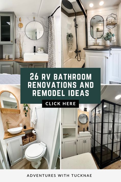 26 RV Bathroom Renovations and Remodel Ideas for 2023 Rv Bathroom Wallpaper, Rv Bathroom Renovation, Shower Wall Niche, Rv Bathrooms, Bathroom Renovation Ideas, Camper Bathroom, Bathroom Big, Rv Renovation, Rv Bathroom