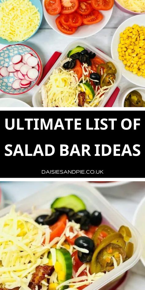 salad bar Salad Bar Luncheon Ideas, Salad Bar For Wedding, Home Salad Bar Ideas, Fridge Salad Bar, At Home Salad Bar, Salad Bar Ideas Party, Salad Bar Ideas Buffet, Salad Bar Toppings, Home Salad Bar