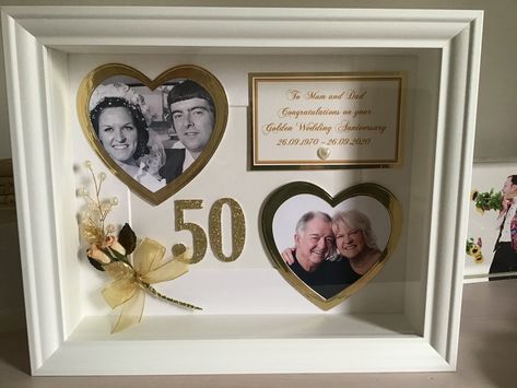 50th Anniversary Gifts Diy, 50th Year Wedding Anniversary, Golden Wedding Anniversary Gifts, Wedding Anniversary Gift Ideas, Golden Anniversary Gifts, 50th Wedding Anniversary Party, Anniversary Gift Diy, 50 Wedding Anniversary Gifts, Ruby Wedding Anniversary