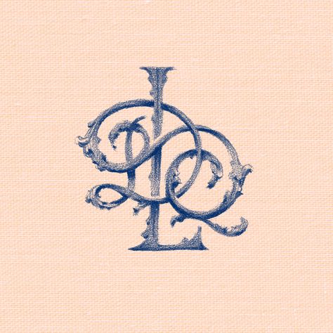 Ornate monogram DQL lettering design, illustrated in pencil by Laura Dreyer. www.lauradreyerillustration.com Fancy Script Lettering, Monogram Illustration, Ornate Lettering, Ornate Typography, Cursive Monogram, Wordmark Logo Typography, Illustrated Letters, Logo Design Inspiration Vintage, Design Alphabet