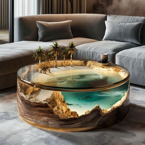 Journey to Serenity: Unraveling the Magic of Desert Oasis Tables - ArtistryApex.com Epoksi Table, Diy Remodeling, Diy Resin Table, Epoxy Countertops, Modern Restaurant Design, Dream Bedroom Inspiration, Fantasy Furniture, Desert Oasis, Branch Decor