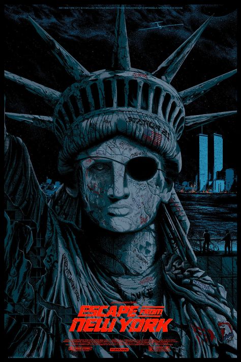 Escape From New York - Kilian Eng ---- Kilian Eng, Post Apocalyptic Movies, Snake Plissken, New York Movie, Alternative Posters, Escape From New York, Graphic Minimalist, After Earth, By Kilian