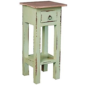 Sunset Trading Shabby Chic Cottage End Table, Small One Drawer, Bahama with Lime Wash Top Narrow Side Table, Drawer Shelf, Cottage Shabby Chic, Perfect Sofa, Side Table With Drawer, Brass Knob, Chic Table, Tiny Space, Chic Cottage