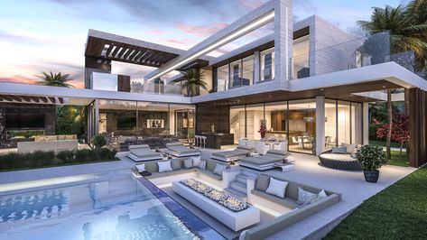 Villa Spectre, Spain | B8 Architecture and Design Studio Resort House, Modern Mansions, House With Pool, Luxury Modern Homes, Contemporary Villa, Modern Villa Design, Modern Villa, House Modern, Modern Mansion