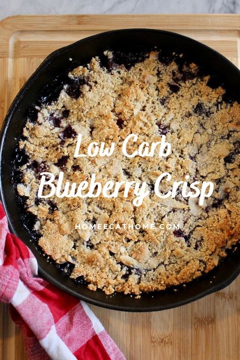 Low Carb, gluten free Blueberry Crisp Gluten Free Blueberry Crisp, Baked Oatmeal Recipes Healthy, Low Carb Blueberry, Low Carb Oatmeal, Oatmeal Crisp, Blueberry Crisp, Baked Oatmeal Recipes, Blueberry Desserts, Low Carb Sweeteners