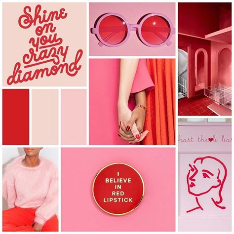 Brand Mood Board inspo! Red, pinks, and whites. Brand, branding, brand design Visuell Identitet, Red Colour Palette, Marketing On Instagram, Branding Mood Board, Brand Color Palette, Mood Board Inspiration, Color Crush, Mood Board Design, Pink Brand