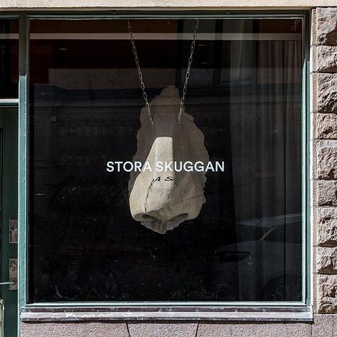 STORA SKUGGAN (@storaskuggan) • Instagram photos and videos Store Window Signage, Windows Display, Shop Facade, Storefront Design, Store Window, Shop Window Design, Wayfinding Signage, Signage Design, Display Design