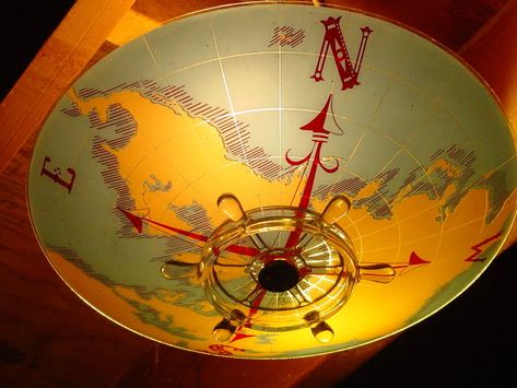 nautical theme lighting fixtures | Vintage Nautical Compass & Wheel Ceiling Light Fixture - eBay (item ... Compass Ceiling, Room Light Ideas, Nautical Ceiling Light, Nautical Home Decorating, Nautical Light Fixtures, Fixtures Design, Nautical Light, Funky Lighting, High Ceiling Lighting