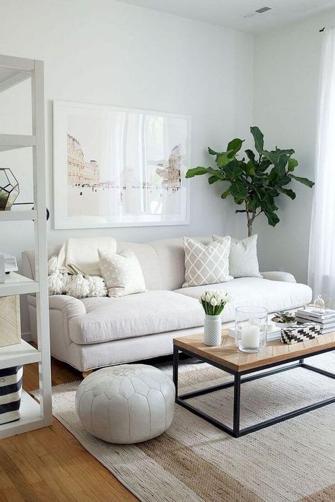 10 Stunning Neutral Living Room Decor Ideas for Small Spaces Small Apartment Decorating Living Room, Next Living Room, Living Room Decor Neutral, Small Apartment Living Room, Living Modern, Small Living Room Decor, Small Apartment Decorating, Small Apartment Living, Neutral Living Room