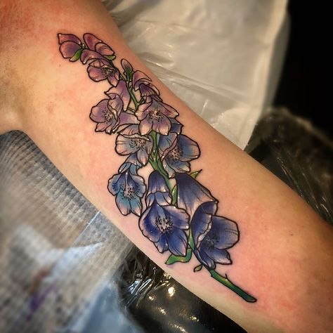 Wolf’s Bane 💜💙 . . . . . #wolfsbane #flowertattoo #floraltattoo #girlytattoos #jakitatu Wolfs Bane Tattoo, Wolfsbane Flower Tattoo, Wolfs Bane Flower Tattoo, Wolfsbane Drawing, Wolfsbane Flower, Wolfsbane Tattoo, Wolfs Bane, Accent Flowers, Tattoo Concepts