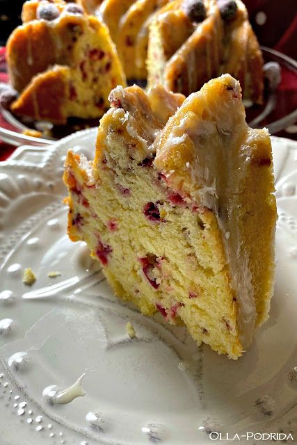 Olla-Podrida: Cranberry Orange Bundt Cake Cranberry Orange Bundt Cake, Rhubarb Cake Recipes, Orange Bundt Cake, Rhubarb Desserts, Rhubarb Cake, Lemon Bundt Cake, Rhubarb Recipes, Bundt Cakes Recipes, A Piece Of Cake