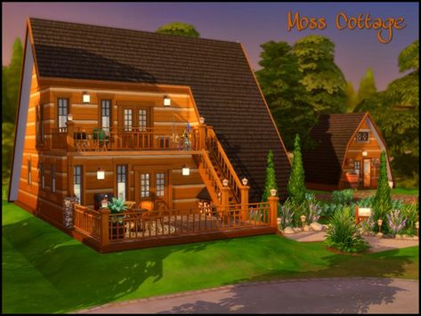 sparky's Moss Cottage Moss Cottage, Sims Ideas, Jungle Adventure, Sims 4 Update, Animal Room, Sims Community, Romantic Garden, Outdoor Retreat, Sims 4 Houses