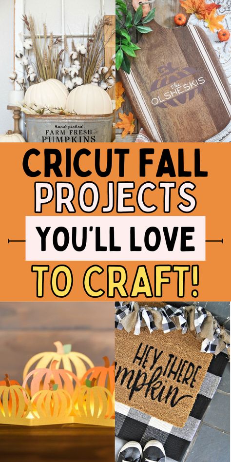 Cricket Fall Projects, Circuit Thanksgiving Projects, Diy Fall Decor With Cricut, Cricut Projects Thanksgiving, Cricut Projects For Fall, Thanksgiving Decorations Diy Cricut, Fall Cricket Projects, Autumn Cricut Projects, Cricut Pumpkin Projects