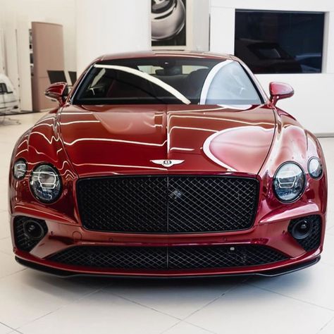 Red and black Bentley Bentley Continental GT. Can you name this color? - - - #Newgt #Sophisticated #Stylish #Luxury #LuxuryCars #luxe… Red Bentley, Bentley Truck, Bentley Sport, Black Bentley, Bentley Gt, Bentley Design, Wallpaper Luxury, Bentley Flying Spur, Lexus Lfa