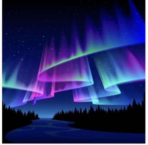 Aurora Artwork, Northern Lights Tattoo, Northern Lights Art, Northern Lights Photography, Aurora Sky, Northern Lights Painting, Aurora Borealis Northern Lights, Forest Night, Image Film