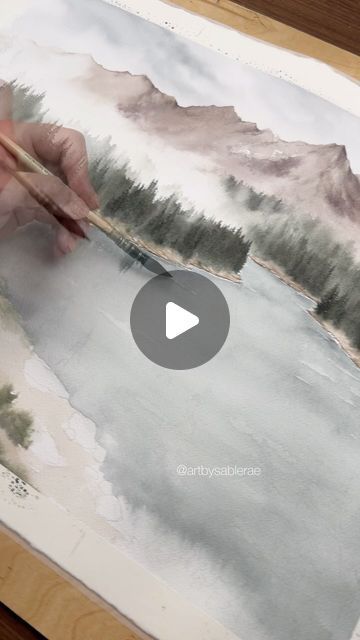 Sable | Let’s stay here and enjoy the view   “Adventures Together No. 2” 16x20” watercolor on cotton paper Sold!  #watercolor #naturepainting... | Instagram Watercolor Art Paintings Landscape, Watercolor Mountains Tutorial, Aquarell Painting, Watercolor Landscape Tutorial, Watercolour Landscape Painting, Watercolor Barns, Mountain Watercolor, Basic Watercolor, Mountains Forest