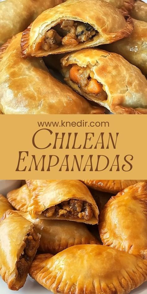 Warm, savory, and full of flavor, Chilean Empanadas are the ultimate Latin American comfort food! 🌮 This recipe brings the perfect combination of spiced meat, olives, onions, and hard-boiled eggs wrapped in a golden, flaky crust. 😍 Whether you're hosting a party or just want a hearty snack, these empanadas are a crowd-pleaser! 🇨🇱 Serve with a spicy salsa for the perfect bite! 🌶️ #ChileanEmpanadas #LatinAmericanCuisine #EmpanadasRecipe #SavoryPastry #ComfortFood #EasySnack #LatinFoodLovers Chilean Empanadas, Easy Empanadas Recipe, Chilean Food, American Comfort Food, South American Recipes, Hearty Snacks, Chilean Recipes, Latin American Food, Spicy Salsa