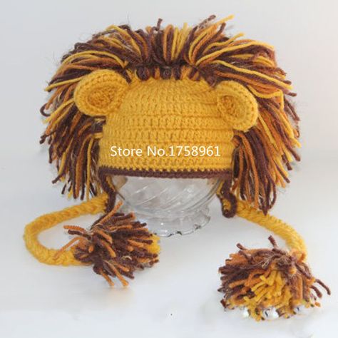 Childrens Scarf, Crochet Animal Hats, Lion Hat, Baby Hat Sizes, Lion Baby, Crochet Lion, Baby Props, Animal Hats, Baby Hats Knitting