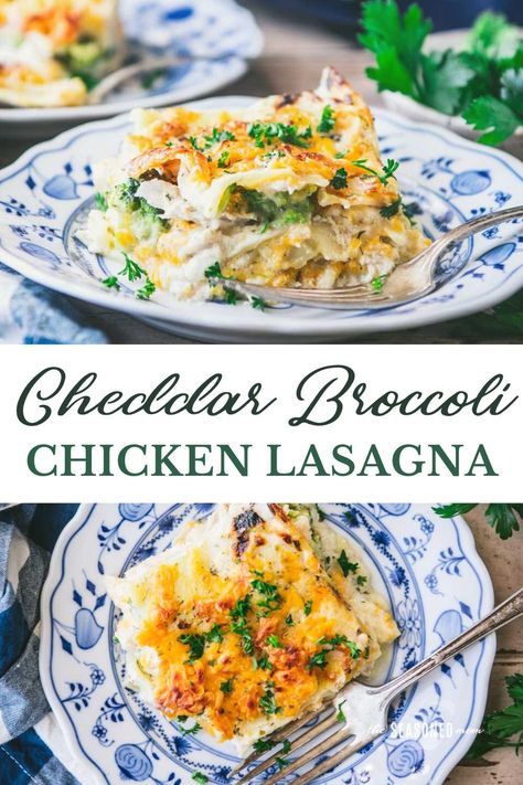 Chicken Broccoli Lasagna Recipe, Chicken Broccoli Lasagna, Broccoli Lasagna Recipe, Chicken And Ricotta, Broccoli Lasagna, Broccoli Cheddar Chicken, Cheddar Broccoli, Chicken Alfredo Lasagna, Alfredo Lasagna