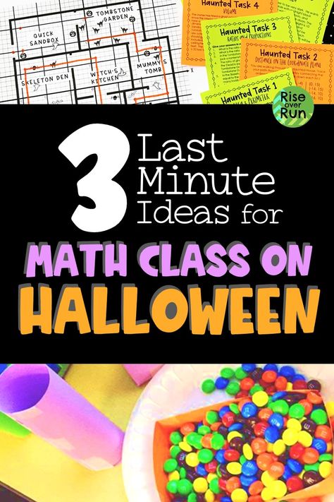 Halloween Math Ideas... Low prep, last minute, fun math activities with a Halloween twist.  I love these Halloween activities for math class and students will too... plus they will learn some math! Math Or Treating, Halloween Math Activities Middle School, Halloween Math Games, Thanksgiving Classroom Activities, Fall Classroom Activities, Fall Math Activities, Halloween Math Activities, Maths Activities Middle School, Study Books