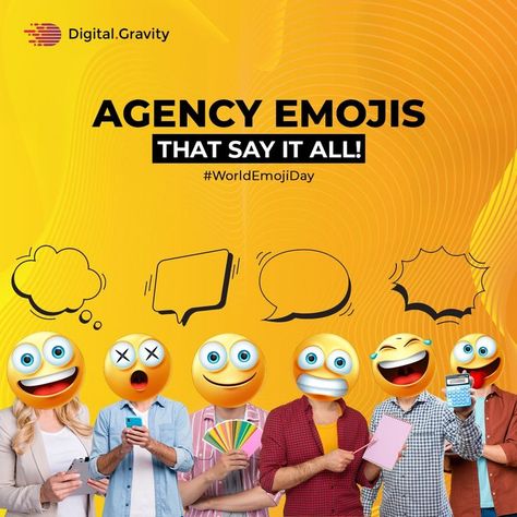 When expressions fail, emojis are the best way to communicate your feeling. Have a fun & exciting World Emoji Day.
.
.
.
.
.
#WorldEmojiDay #SocialMedia #AgencyLife #CreativeAgency #DigitalAgency #DigitalGravity #DigitalMarketing #Dubai #DigitalTrends #DGravityAgency #WebDesignDubai #emoji #emojiday World Emoji Day Creative Ads, Emoji Day Creative Ads, Emoji Day, World Emoji, World Emoji Day, Posts Ideas, Real Estate Advertising, Makar Sankranti, Digital Trends