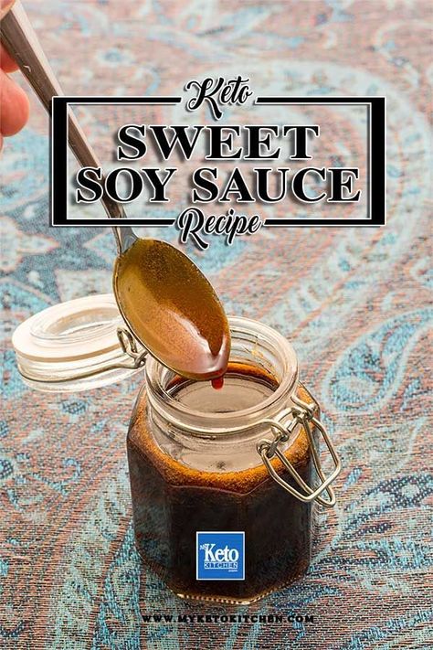 Sugar-Free Sweet Soy Sauce – Keto Kecap Manis. This quick and easy Asian sauce recipe is made gluten free and sugar free. #ketorecipe #easyrecipe #sauce Easy Asian Sauce, Sweet Soy Sauce Recipe, Asian Sauce Recipes, Sweet Chili Sauce Recipe, Recipes With Soy Sauce, Sweet Soy Sauce, Chili Sauce Recipe, Thai Chili Sauce, Keto Sauces