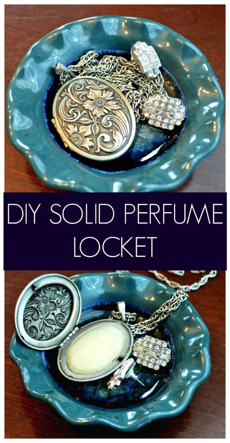 DIY Solid Perfume Locket Diy Solid Perfume, Diy Perfume Oil, Easy Jewelry Making Ideas, Locket Ideas, Perfume Necklace, Jewelry Hacks, Perfume Locket, Random Crafts, Diy Perfume