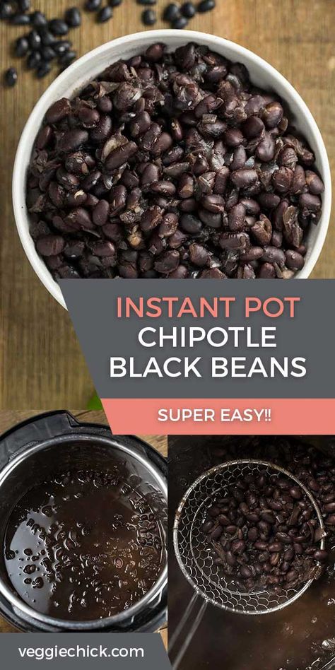 Chipotle Beans, Pressure Cooker Black Beans, Instant Pot Black Beans, Beans From Scratch, Chipotle Black Beans, Vegan Crockpot Recipes, Dried Black Beans, Black Bean Recipes, Eating Vegan