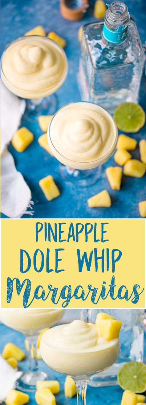 Disney Dole Whip, Pineapple Dole Whip, Pineapple Margarita, Frozen Cocktails, Dole Whip, Boozy Drinks, 5 De Mayo, Alcohol Drink Recipes, Margarita Recipes