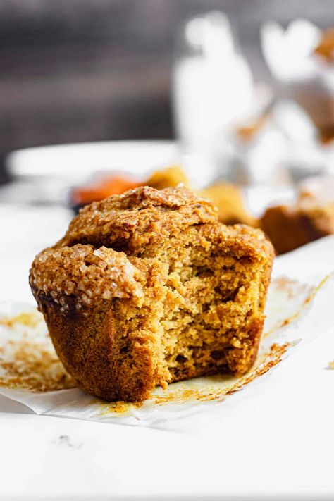 These easy Pumpkin Sour Cream Muffins (jumbo or regular) are packed with pumpkin spice and canned pumpkin to create a flavorful and moist muffin with tall, craggily tops. Muffins With Sour Cream, Apple Muffins Healthy, Best Pumpkin Muffins, Sour Cream Muffins, Pumpkin Banana Muffins, Pumpkin Muffins Easy, Jumbo Muffins, Moist Muffins, Pumpkin Cream Cheese Muffins