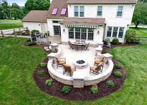 Custom Deck/Patio Malvern PA - 698 Sq Ft - Keystone Custom Decks Deck Vs Patio, Backyard Garden Landscaping, Fire Pit Gravel, Garden Landscaping Design, Stone Patio Designs, Deck Design Ideas, Fire Pit Landscaping, Backyard Garden Layout, Patio Deck Designs