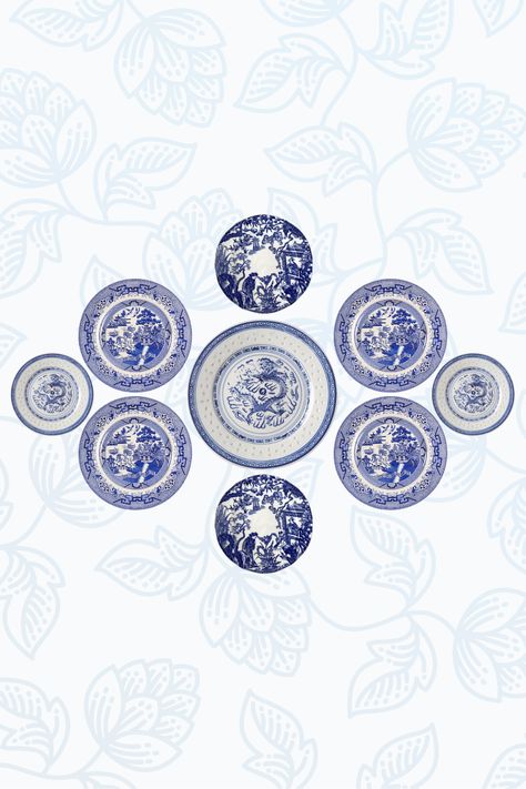 Have a large collection of vintage plates? Display them on a plate wall! Get inspired to create your own unique display with these 20+ layouts. #PlateWall #PlateWallDecor #InteriorDesign #HomeInspiration #VintagePlates #GrandmillennialStyle #GrandmillennialDecor Plate And Art Wall, Plate Wall Bedroom, Vintage Plates On Wall, Blue Plates Wall, Plate Wall Display, Plates Display, Ceramic Plates Wall, Ceramic Plates Art, Dark Bedroom Furniture