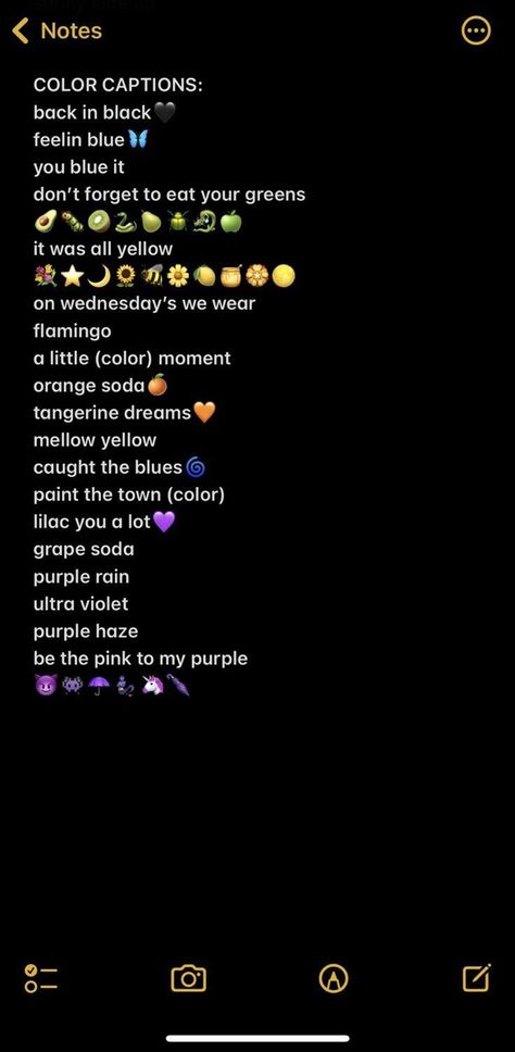 Instagram Captions Blue Outfit, Yellow Color Captions For Instagram, Captions About Colors, Purple Color Captions Instagram, Orange Color Instagram Captions, Buisness Insta Captions, Yellow Captions For Instagram Aesthetic, Green Color Captions For Instagram, Orange Instagram Captions