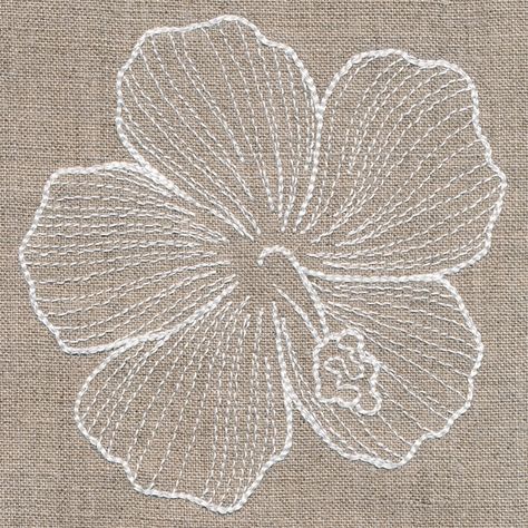 Hibiscus Embroidery Pattern, Embroidered Hibiscus Flower, Embroidery Hibiscus Flower, Hibiscus Flower Embroidery, Hibiscus Embroidery, Flower Machine Embroidery, Flower Machine Embroidery Designs, Embroidery Tips, Embroidery Hoop Wall Art