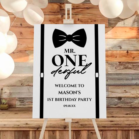 Mr Onederful Birthday, Bowtie And Suspenders, Diy Business, Create Sign, Ways To Save, Party Signs, Hat Crafts, Gaming Wall Art, 1st Birthday Parties