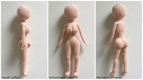 Curvy Female Amigurumi Crochet Anime Art Doll by Sylemn No Sew Amigurumi, Doll Base, Human Base, Crochet Motifs, Female Girl, Crochet Instructions, Crochet Doll Pattern, No Sew, Girl Pattern