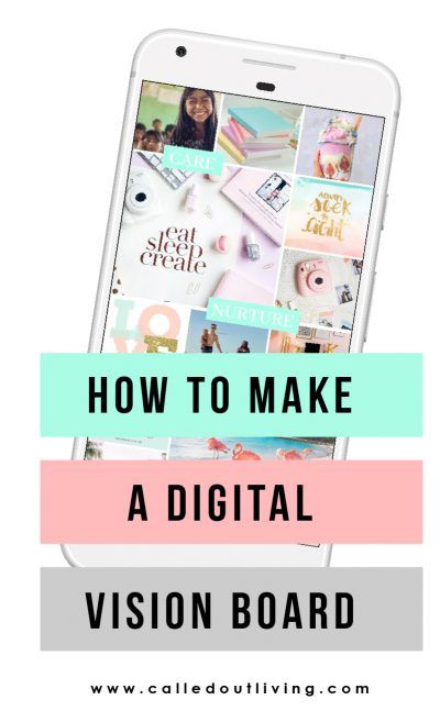 how to make a digital vision board for your phone with canva goal setting new yar resolutions 2020-01 How To Create Vision Board On Phone, Vision Board On Phone, Electronic Vision Board, Make Vision Board, Dream Board Examples, Digital Dream Board, Digital Vision Board Template, Free Vision Board Template, Blogger Ideas