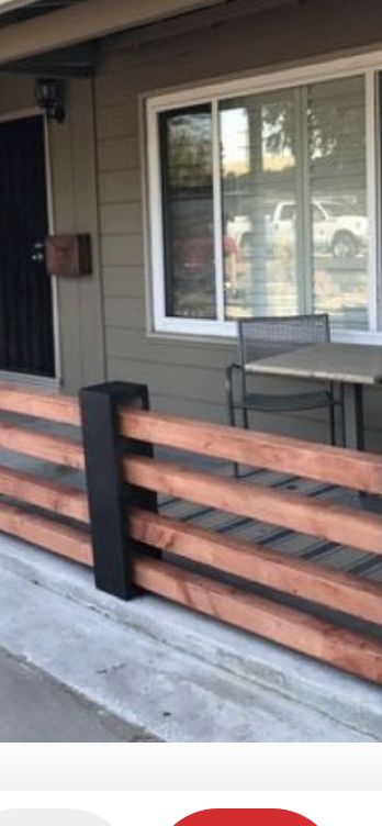 Porch Edging Ideas, Cinder Block Front Porch Ideas, Diy Cinder Block Fence Ideas, Front Fence Landscaping Ideas, Fence With Cinder Block And Wood, Cement Porch Railing Ideas, Cinder Block Fencing Ideas, Cement Block Fence Ideas, Cinder Block Privacy Fence