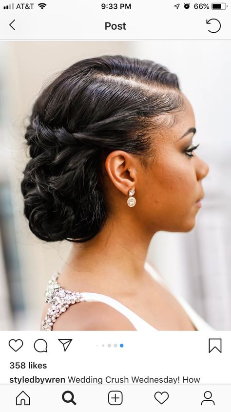 Natural Hair For Bridesmaid, Mother Of The Bride Hairstyles Black Women, Low Bun Wedding Hair Black Women Natural Hair, Sleek Low Bun Wedding Hair Black Women, Curly Updos For Medium Hair Black Women Wedding, Soft Updo Black Women, Short Hair Wedding Styles Black Women, Updo Wedding Hair Black Women, Black Wedding Hairstyles Bridesmaid Natural Hair