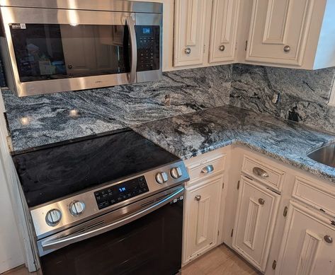 Viscon White Granite Countertops Viscon White Granite Countertops, Viscon White Granite, White Granite Countertops Kitchen, White Granite Slabs, White Granite Kitchen, White Backround, Black Veins, Oregon House, White Granite Countertops