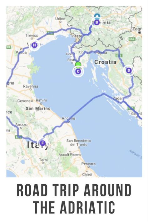 Planning a Road Trip Around the Adriatic: Slovenia, Croatia & Italy. Here’s how to plan a road trip in a foreign county. In this example the countries are Slovenia, Croatia and Italy – a circular trip around the Adriatic Sea. https://solotravelerworld.com/planning-a-road-trip-around-the-adriatic-slovenia-croatia-italy/ Planning A Road Trip, European Road Trip, Solo Travel Destinations, Road Trip Europe, Voyage Europe, Croatia Travel, Road Trip Hacks, Road Trip Planning, Adriatic Sea