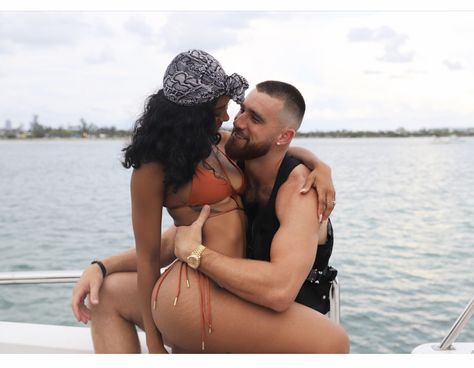 Travis Kelce and Kayla Nicole. Love them. Interracial Couples Bwwm, Cute Maternity Dresses, Swirl Couples, Black Woman White Man, Bwwm Couples, Interacial Couples, Mixed Couples, Black Couples Goals, Future Family