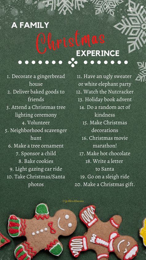 Family Christmas Traditions Ideas, Christmas Eve Family Traditions, Family Experience Gift Ideas, Christmas Day Traditions Families, Small Family Christmas Ideas, Christmas To Do List With Kids, What To Do On Christmas Eve, Christmas Family Ideas, Family Christmas Aesthetic