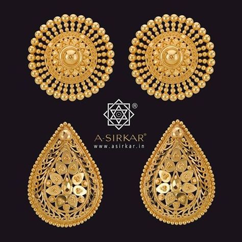 Pure Gold Earrings Designs, 22k Gold Earrings, Unique Gold Jewelry Designs, Gold Earrings Indian, Gold Jhumka Earrings, Pure Gold Jewellery, Indian Jewelry Earrings, Gold Jewellry, Antique Jewellery Designs