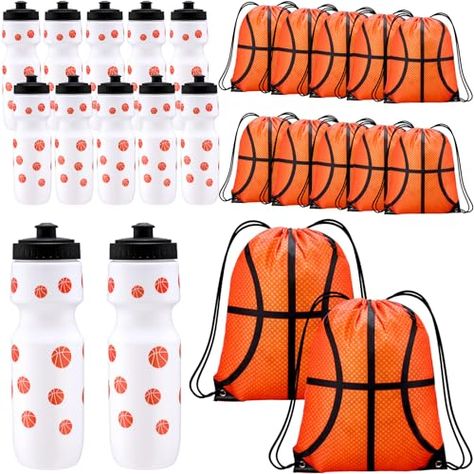 Talltalk 24 Pcs Basketball Party Favors 12 24 oz Basketball Water Bottle 12 13 x 17 Inch Basketball Drawstring Bag Basketball Tumbler Gift Bags Basketball Accessories for Summer Boys Gym Sports Travel Basketball Water Bottles, Team Water Bottles, Basketball Party Favors, Basketball Tumbler, Basketball Team Gifts, Sports Party Favors, Basketball Motivation, Basketball Decorations, Basketball Accessories