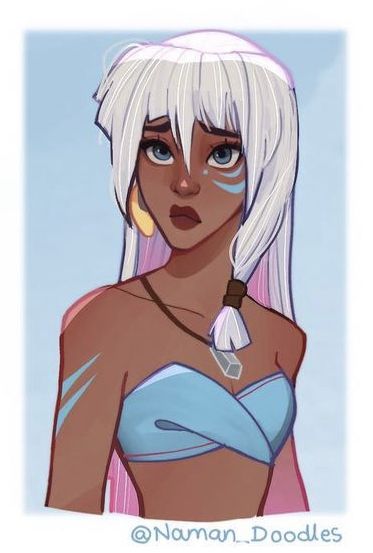 Kida Disney Princess, White Hair Cartoon Character, Atlantis Kida Fanart, Atlantis The Lost Empire Fanart, Kida Atlantis Fanart, Kida Fanart, Princess Kida Atlantis, Atlantis Fanart, Atlantis Characters