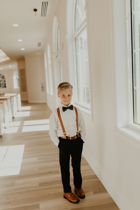 Harborside Chapel Wedding in Clearwater Florida | Willowby Thistle Gown | Tampa Wedding Venues | Tampa Affordable Venues | Tampa Wedding Photographer | Jennifer Martin Photography | Bohemian Elegant Tampa Wedding #ringbearer #tampavenue #tampaphotographer #tampawedding #clearwaterwedding #clearwaterflorida #palmharborwedding #whitemagnoliabridal Ring Bearer Fall Outfit, Ring Bearer Outfit Fall Wedding, Older Ring Bearer Ideas, Ring Bearer Aesthetic, Winter Ring Bearer Outfit, Simple Ring Bearer Outfit, Ring Bearers Outfits, Ring Security Ring Bearer Outfit, Junior Groomsmen Attire