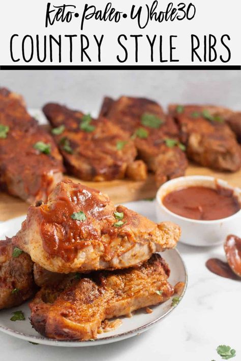 Country Ribs Oven, Keto Ribs, Dutch Oven Ribs, Country Pork Ribs, Paleo Bbq, Country Style Pork Ribs, High Fat Low Carb Recipes, Country Style Ribs, Whole30 Dinner Recipes